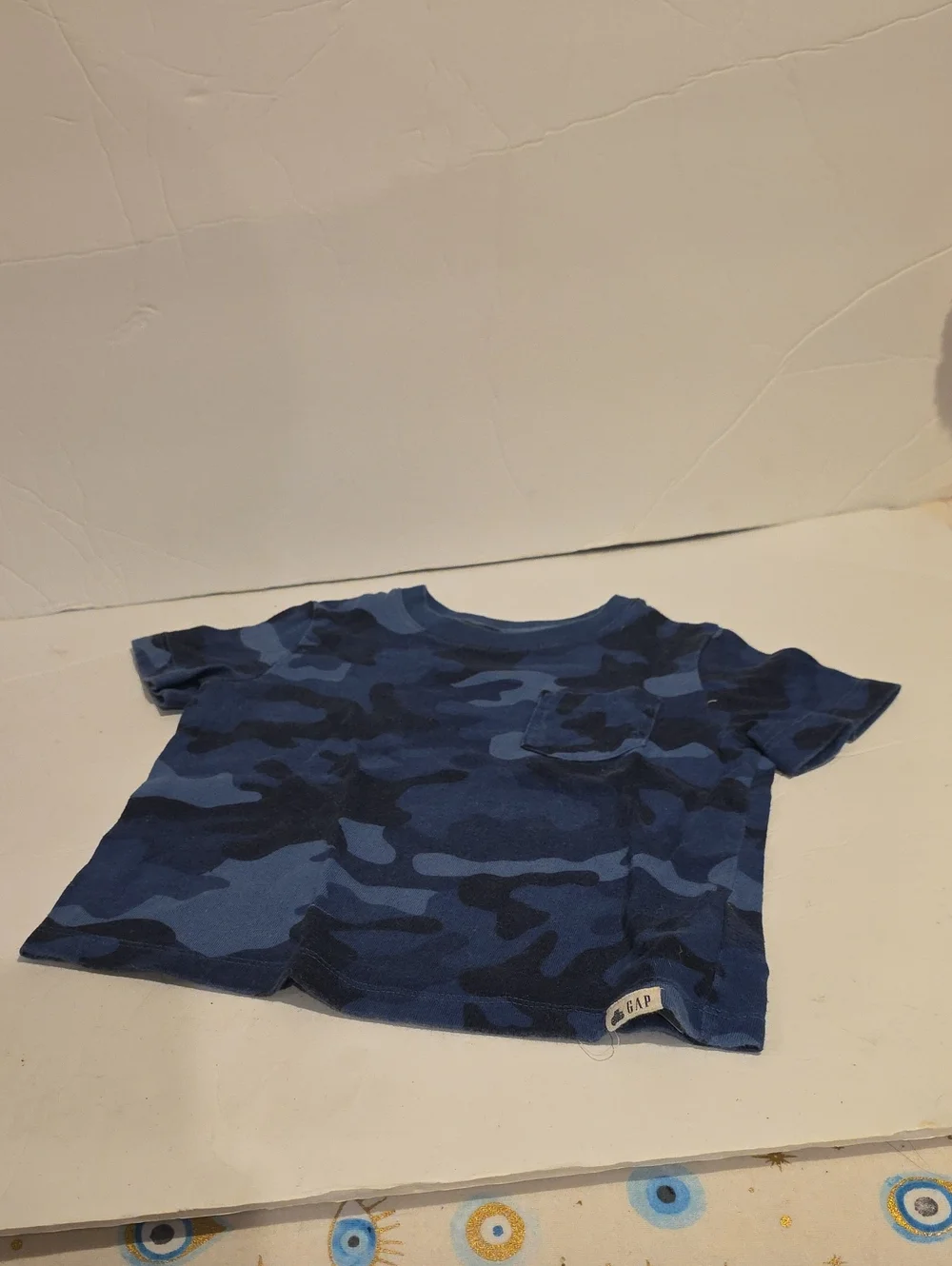 GAP Kid's Playtime Favorite Blue Camo Crewneck  Tee Size 2